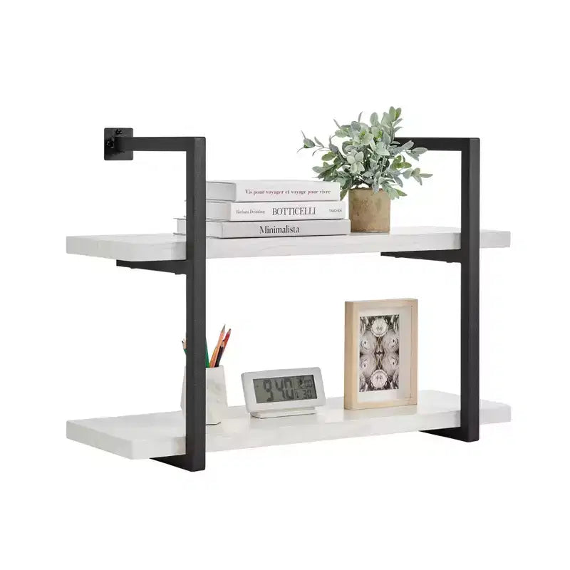Étagère murale moderne à 2 niveaux avec support de suspension