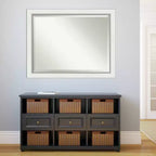 Miroir mural encadré blanc Argenté