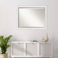 Miroir mural encadré blanc Argenté