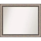 32" x 26" Non-Beveled Lyla Ornate Bathroom Wall Mirror Silver - Amanti Art: Rectangle, Polystyrene Frame, Wall Mounted