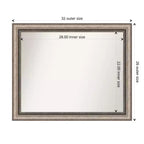 Miroir mural biseauté orné pour salle de bain - Argenté