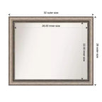 Miroir mural biseauté orné pour salle de bain - Argenté