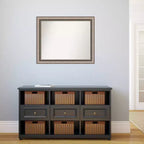 Miroir mural biseauté orné pour salle de bain - Argenté