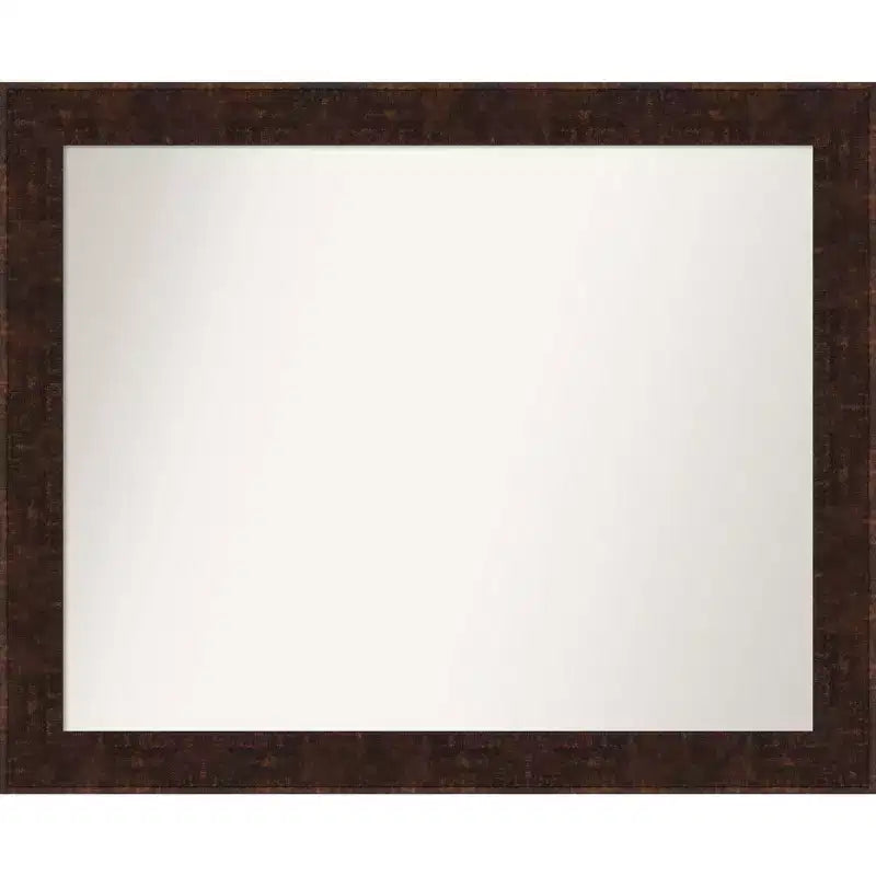 32" x 26" Non-Beveled William Mottled Bronze Narrow Wall Mirror - Amanti Art