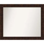 32" x 26" Non-Beveled William Mottled Bronze Narrow Wall Mirror - Amanti Art