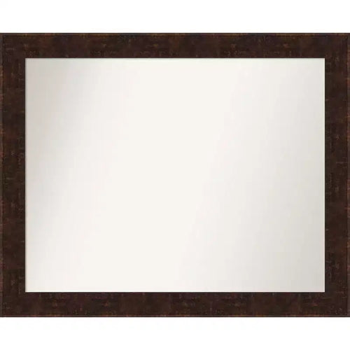32" x 26" Non-Beveled William Mottled Bronze Narrow Wall Mirror - Amanti Art
