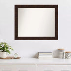 Miroir mural étroit biseauté en bronze