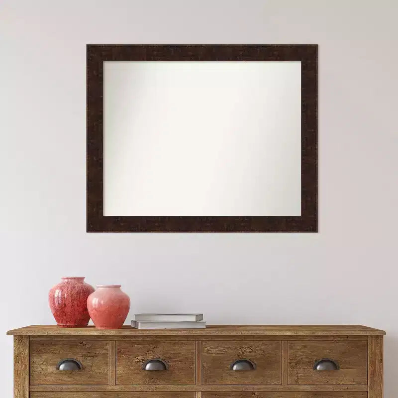 Miroir mural étroit biseauté en bronze