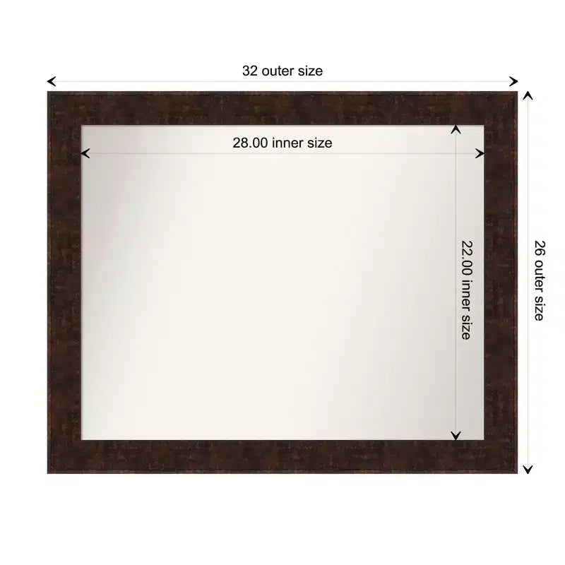 Miroir mural étroit biseauté en bronze