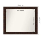Miroir mural étroit biseauté en bronze