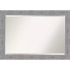 Amanti Art 41"x29" Bark Rustic Framed Wall Mirror Gray: Beveled, No Assembly Required