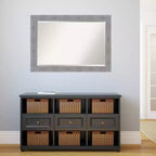 Miroir mural encadré rustique en écorce gris