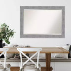 Miroir mural encadré rustique en écorce gris