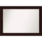 41" x 29" Non-Beveled Bathroom Wall Mirror Coffee Bean Brown - Amanti Art: Includes Mounting Hardware
