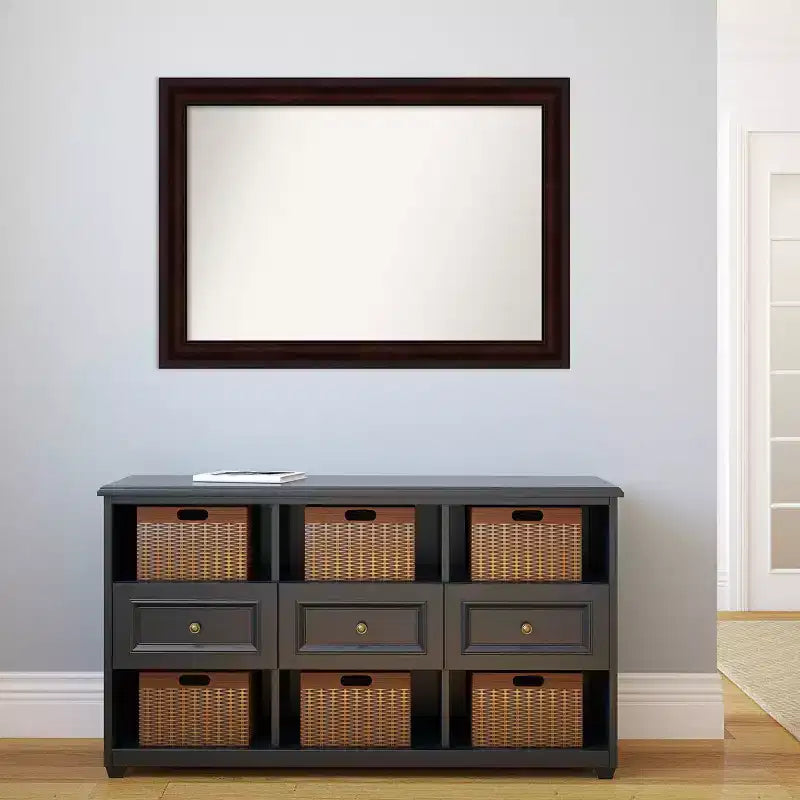 Miroir mural biseauté pour salle de bain, marron grain de café