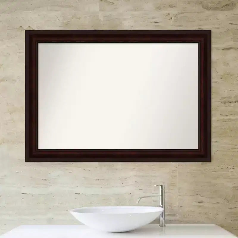 Miroir mural biseauté pour salle de bain, marron grain de café