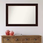 Miroir mural biseauté pour salle de bain, marron grain de café