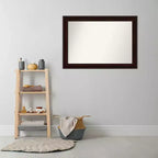 Miroir mural biseauté pour salle de bain, marron grain de café