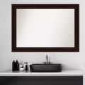 Miroir mural biseauté pour salle de bain, marron grain de café