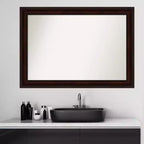 Miroir mural biseauté pour salle de bain, marron grain de café