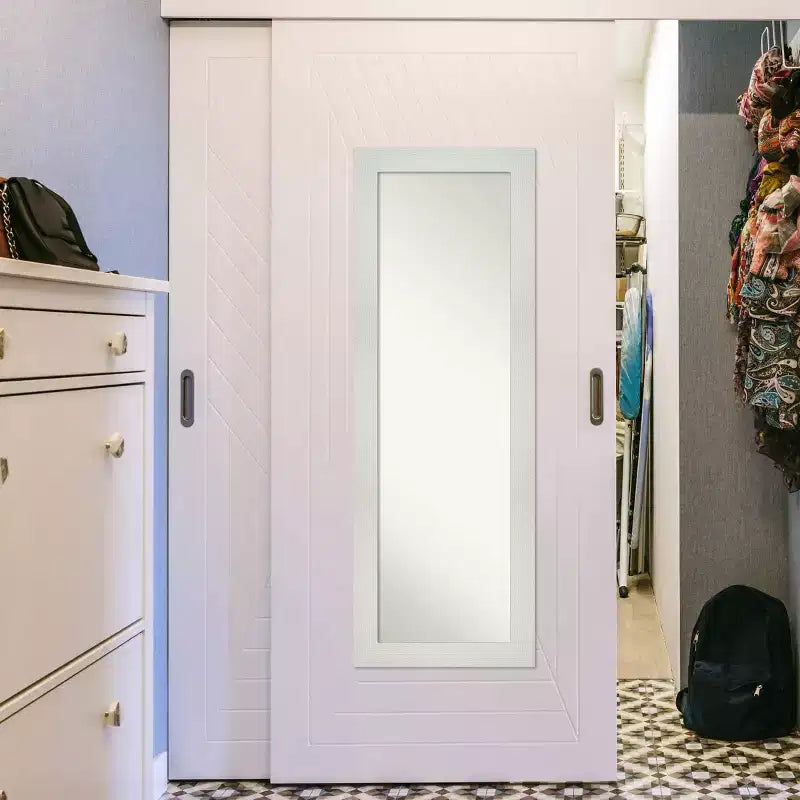 Miroir pleine longueur blanc mosaïque sans biseau