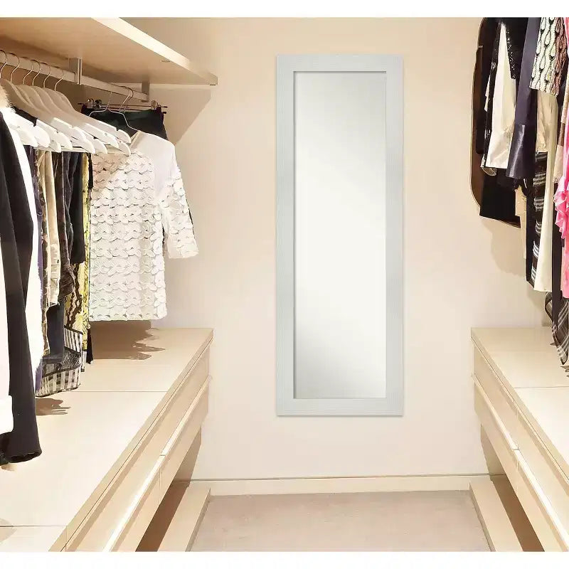 Miroir pleine longueur blanc mosaïque sans biseau