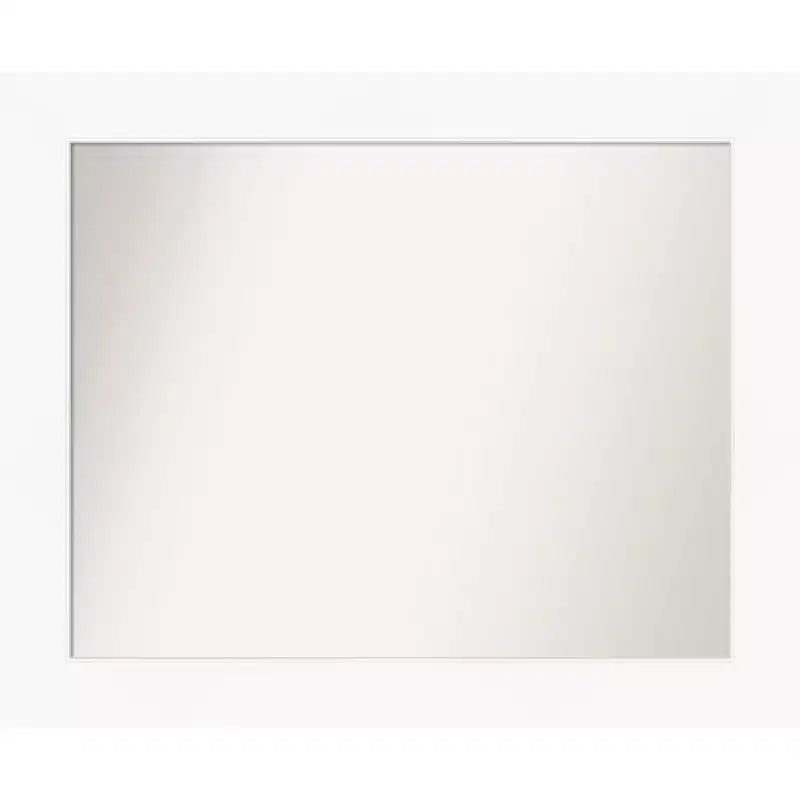 34" x 28" Non-Beveled Cabinet Bathroom Wall Mirror White - Amanti Art: Rectangle, Polystyrene Frame, Wall Mounted