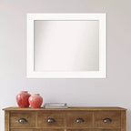 Miroir mural de salle de bain biseauté Blanc