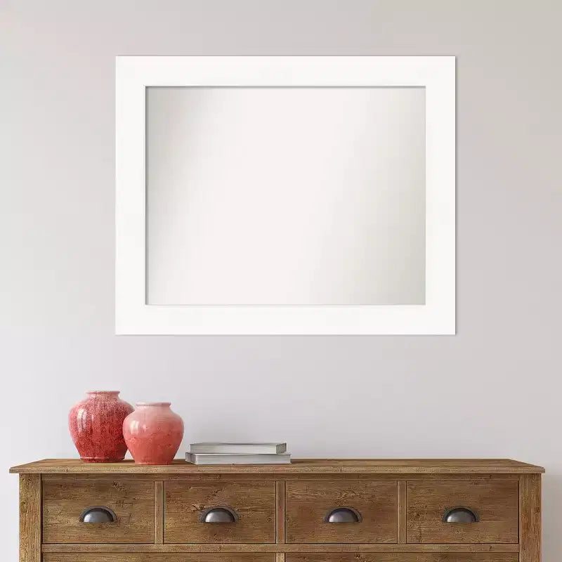 Miroir mural de salle de bain biseauté Blanc
