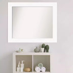 Miroir mural de salle de bain biseauté Blanc