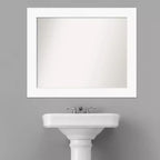 Miroir mural de salle de bain biseauté Blanc