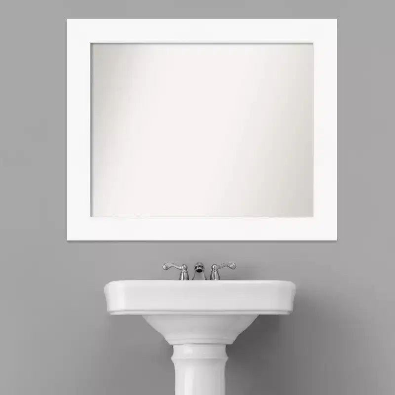 Miroir mural de salle de bain biseauté Blanc
