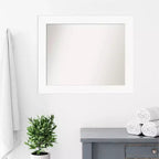 Miroir mural de salle de bain biseauté Blanc