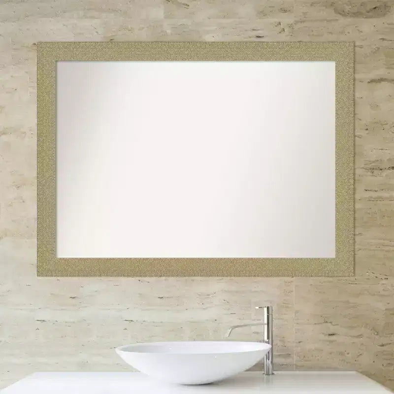 Miroir mural de salle de bain mosaïque doré sans biseau
