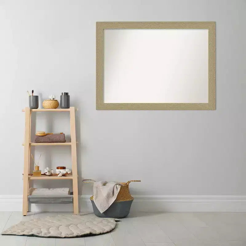 Miroir mural de salle de bain mosaïque doré sans biseau