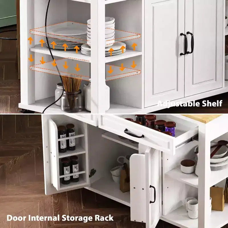 Îlot de cuisine avec table à manger extensible