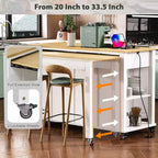 Îlot de cuisine avec table à manger extensible