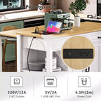Îlot de cuisine avec table à manger extensible