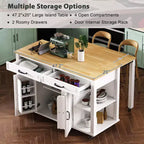 Îlot de cuisine avec table à manger extensible