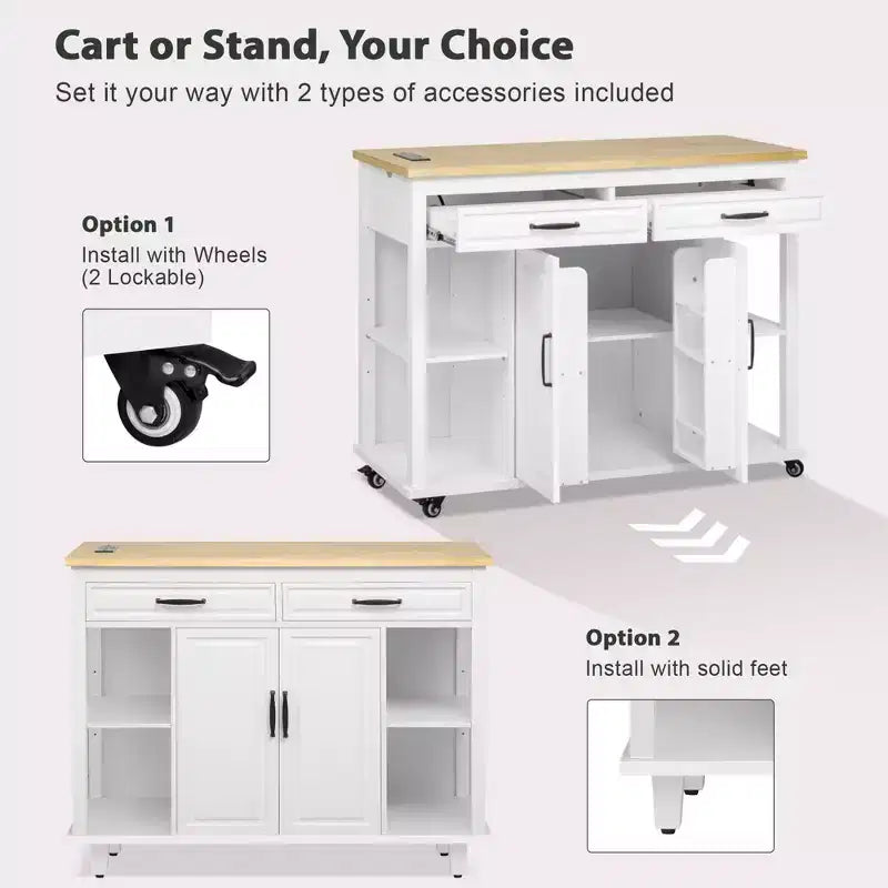 Îlot de cuisine avec table à manger extensible