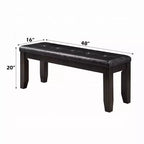 Banc en bois capitonné et rembourré