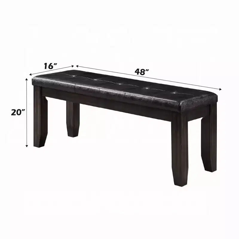 Banc en bois capitonné et rembourré