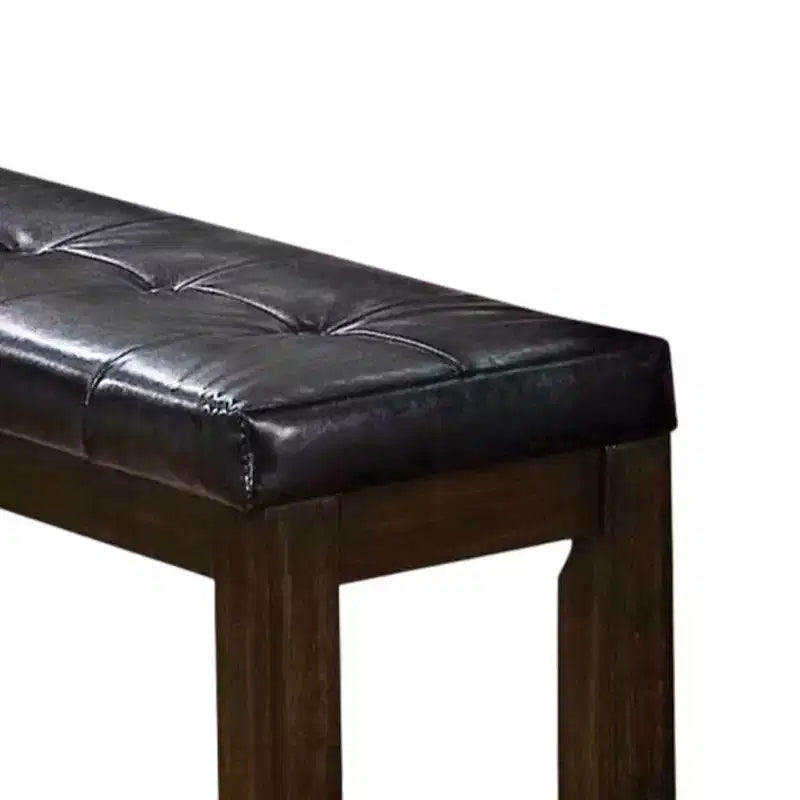 Banc en bois capitonné et rembourré