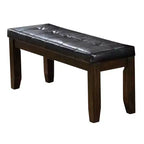 Banc en bois capitonné et rembourré