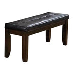Banc en bois capitonné et rembourré