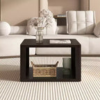 Table basse carrée en bois avec rangement