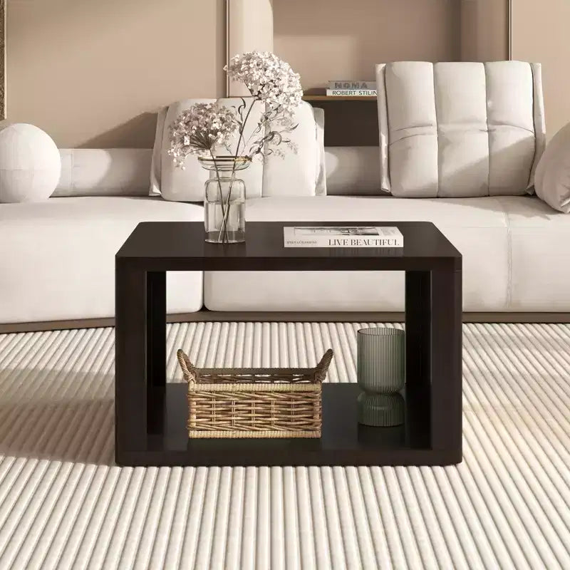 Table basse carrée en bois avec rangement