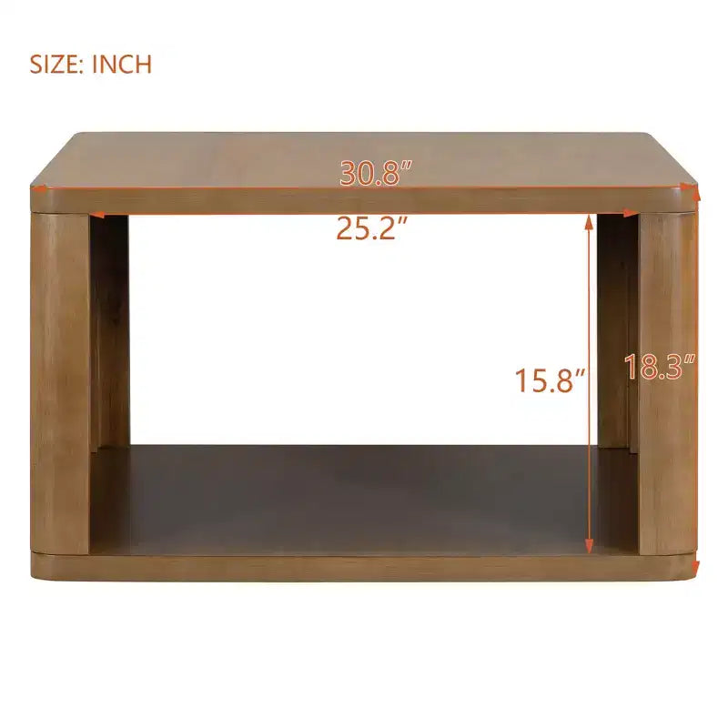 Table basse carrée en bois avec rangement