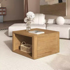 Table basse carrée en bois avec rangement