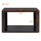 Table basse carrée en bois avec rangement